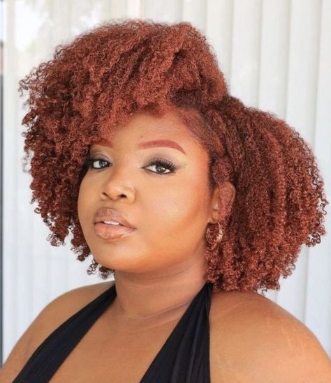 Burnt Orange Hair Color For Black Women, Copper Orange Hair On Black Women, Burnt Orange Natural Hair, Burnt Orange Natural Hair Black Women, Bleaching Natural Hair, Burnt Orange Hair On Black Women, Dyed Natural Hair Ginger, Orange Natural Hair, Burnt Orange Hair Color