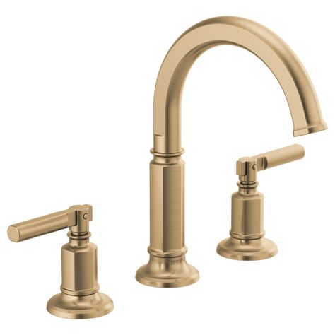 The Invari Bath Collection by Brizo celebrates a modern revival of classic forms, where Edwardian elegance is softened by streamlined, Machine age sensibilities. Brizo Invari, Timeless Bathroom Design, Eco Bathroom, Timeless Bathroom, Bar Faucets, Texas House, Widespread Bathroom Faucet, Primary Bathroom, Brass Faucet