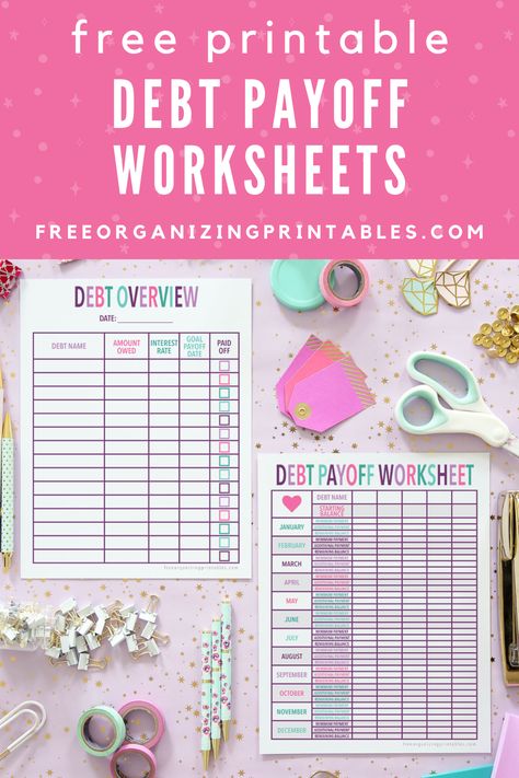 Free Printable Debt Payoff Planner | Printable Planner by  Tammy Stanford Cash Planner Budget Binder, Debt List Printable, Budget Planner To Pay Off Debt, Debt Worksheet Printables Free, Budget Forms Printable Free, Debt Payoff Planner, Debt Payment Plan Printable Free, Free Debt Payoff Printables, Free Printable Debt Payoff Tracker