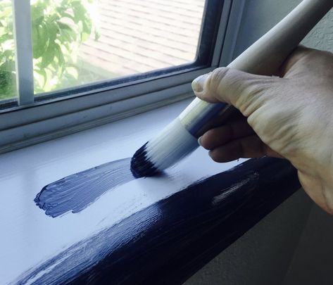 Painted Window Cill, How To Paint Window Sills, Painting Interior Window Trim, Windowsill Paint Ideas, Painting Window Sills Interiors, Painted Window Sills Interiors, Window Sills Ideas, How To Paint Window Frames, Window Sill Painting Ideas