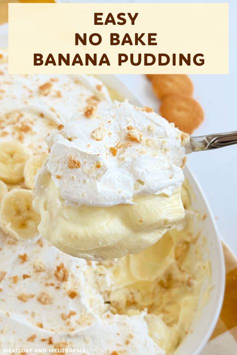 Easy Banana Pudding Recipe, Cool Whip Desserts, Banana Pudding Desserts, Easy Banana Pudding, No Bake Banana Pudding, Retro Desserts, Homemade Banana Pudding, Best Banana Pudding, Banana Dessert Recipes