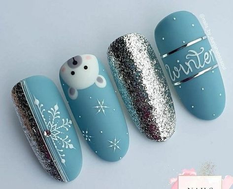 Winter Nails 23, Winter Nail Art 2023, Winter Nail Ideas 2023, Nail Winter 2023, Crismas Nails Art, Winter Nail Designs 2023, Polar Bear Nail Art, Nails Winter 2023, Polar Bear Nails