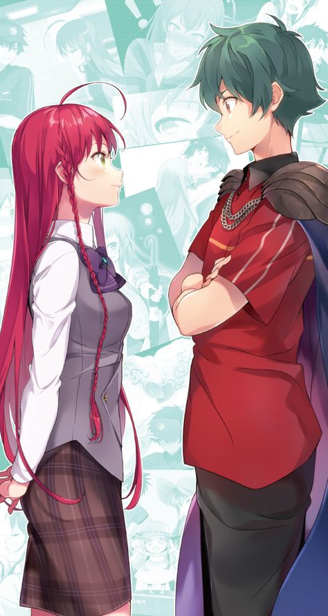 The Devil Is A Part Timer, Devil Part Timer, Hataraku Maou Sama, Ochako Uraraka, Anime Couples Manga, Anime Drawings Boy, Anime Couples Drawings, Anime Ships, Cute Anime Pics