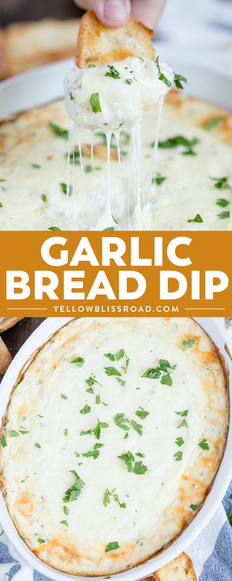 This Garlic Bread Cheese Dip has tons of creamy cheeses and roasted garlic - all the flavors of your favorite side dish in a delicious appetizer dip! Garlic Bread Dip, Garlic Bread Cheese, Pepperoni Dip, Chips Dip, Garlic Dip, Bread Cheese, Bread Dip, Cheesecake Dip, Baked Garlic