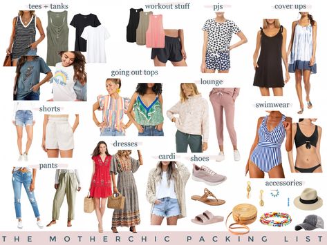 What to Pack for a Week at the Beach - The Motherchic How To Pack For A Week At The Beach, Packing For 1 Week Beach Vacation, Week At The Beach Packing List, 2 Week Beach Vacation Packing, What To Pack For 7 Day Beach Vacation, 5 Day Beach Trip Packing List, Packing For A Week At The Beach, Beach Trip Packing List 1 Week, Vacation Outfits Hot Weather