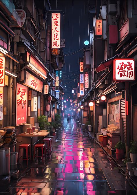 Light up your style with my 'Tokyo Nights' design! This idea takes you straight to the neon-lit streets of Japan with vibrant signs and a cool, urban vibe. Check my shop! 🫰 #neonstreet #japanvibe #rainynight #tokyonights #oldneons #artistic #aesthetic #anime #animestyle #popular #art #shop #sticker #tshirtdesign #cool Streets Of Japan Aesthetic, Japanese Streets Night, Tokyo Street Painting, Tokyo Neon Lights, Tokyo Night Painting, Urban Japan Aesthetic, Tokyo Art Aesthetic, Tokyo Night Market, Tokyo Neon Signs