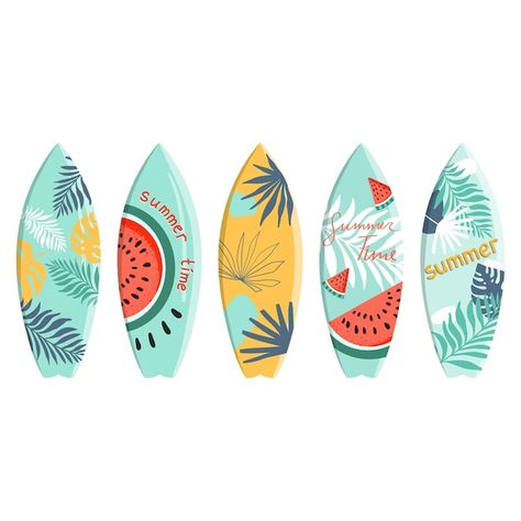 Conjunto de tabla de surf de vector en d... | Premium Vector #Freepik #vector #tabla-surf #surf #deporte-verano #objetos Surf Boards, Chai Tea, Eco Bag, Origami Crafts, Surfboard, Premium Vector, Origami, Surfing, Art