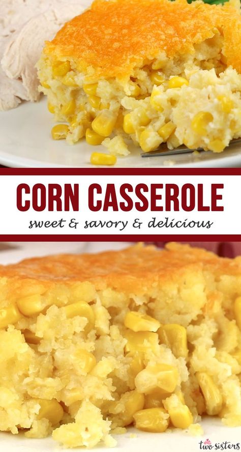 Easy Corn Casserole Recipe, Easy Corn Casserole, Easy Corn, Corn Casserole Recipe, Jiffy Cornbread, Corn Casserole, Dinner Side Dishes, Christmas Food Dinner, Dinner Sides