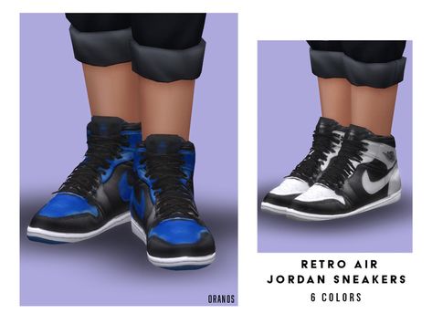 Sims 4 — Retro Air Jordan Sneakers (Child) by OranosTR — - New Mesh - 6 Colors - HQ mode compatible - Specular and Normal Sims 4 Cc Nike Blazers, The Sims 4 Cc Shoes Nike Jordan, Sims 4 Cc Men Shoes Jordans, Sims 4 Jordans, Sims 4 Boy Cc Kids, The Sims 4 Mods Tsr, Sims 4 Cc Shoes Sneakers Male, Sims 4 Male Sneakers, Sims 4 Cc Toldders