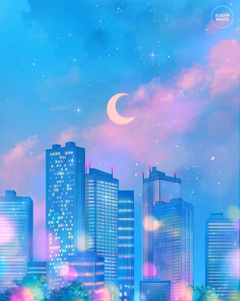 90s Retro Aesthetic, Sailor Moon Background, Tokyo City, Sailor Moon Aesthetic, Sailor Moon Wallpaper, Sailor Moon Art, City Wallpaper, Retro Aesthetic, Anime Background