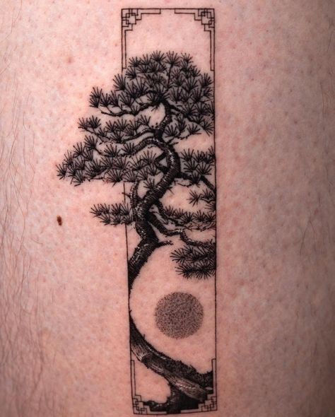 By resident artist @z9_ttt . Korean style Frame. Pine Tree. Tattoo Korean Style, Korean Pine Tree, Tattoo Korean, Pine Tree Tattoo, Tree Tattoo, Fine Line Tattoos, Line Tattoos, Pine Tree, Tattoo Studio