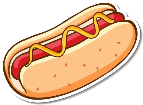 Fast food sticker design with Hot dog isolated Hot Dog Illustration, Fast Food Stickers, Hod Dog, Business Cartoons, Premium Wallpaper, Super Deal, Food Stickers, Movie Party, Dog Illustration