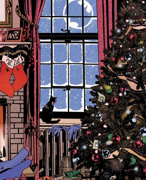 Batman Christmas Wallpaper, Old Disney Christmas Wallpaper, Batfamily Christmas, Catwoman Christmas, Xmas Wallpaper Aesthetic, Christmas Batman, Vintage Christmas Wallpaper, Dc Christmas, Batman Christmas