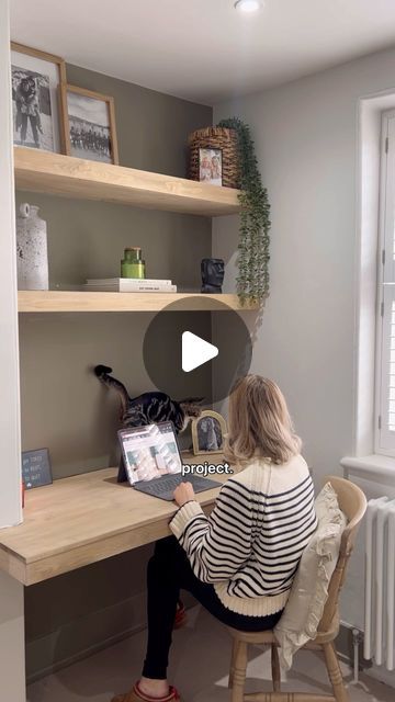 ALEX | DIY, Upcycling & Style on Instagram: "ALCOVE DESK SHOPPING LIST 📐  so you want to add a desk in your unused alcove but you’re not sure where to start. I have added a full shopping list below including the tools, materials & product codes I used for this project!  FOLLOW & COMMENT “alcove desk” & I’ll sent the list straight to your inbox too!  Tools - Drill - Laser level - Mitre Saw (can also use hand saw) - Hammer - Spirit Level - Tape Measure - Stud Finder - Pencil - Nail Gun (can also use hammer & nails)  Materials - 5010445686153 - Rawl Plugs - I used 10mm ones - 3663602747406 -  Timber screws, to screw the main frame into the wall I used 90mm screws I already had. You need to use screws at least 70mm thick I’d say to be able to go through the frame and into the wall. For the th Panelling Paint Colours, Alcove Desk Ideas, Choosing Wallpaper, Wallpaper Panelling, Alcove Desk, Alcove Wardrobe, Alcove Shelves, Mitre Saw, Stud Finder