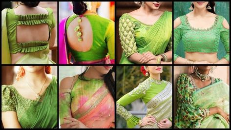 Latest blouse designs 2022 Light Green Blouse Designs, Light Green Blouse, Green Blouse Designs, Designs Blouse, Blouse Back Neck, Model Blouse, Blouse Back Neck Designs, Blouse Back, Back Neck Designs