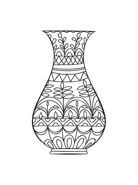 Vase Coloring Ideas, Print Coloring Pages, Girls Coloring Pages, Beautiful Moon Pictures, Simple Vase, Last Minute Birthday Gifts, Coloring Page Printable, Art Painting Tools, Bird Coloring Pages