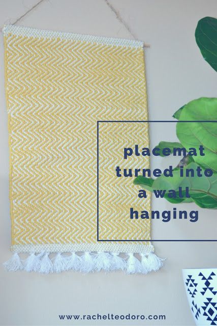 Create a wall hanging from a placemat! Framed Placemats Wall Hangings, Hanging Crafts, Handmade Crafts Gifts, Wall Hanging Crafts, Funky Junk, Sewing Organization, Amazing Diy, The Bohemian, Weaving Art