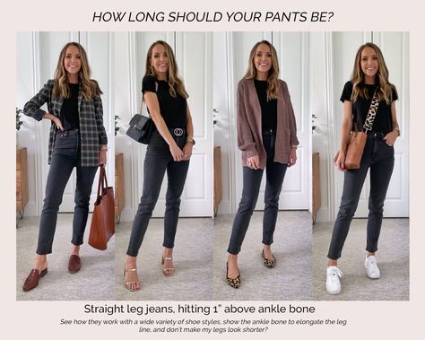 What Is the Best Length for Your Pants? - Merrick's Art Cropped Pants Outfit, Color Combos Outfit, Ankle Pants Women, Clothes Fall, Flattering Pants, Ankle Length Jeans, Smart Casual Outfit, Fashion Capsule, How To Hem Pants