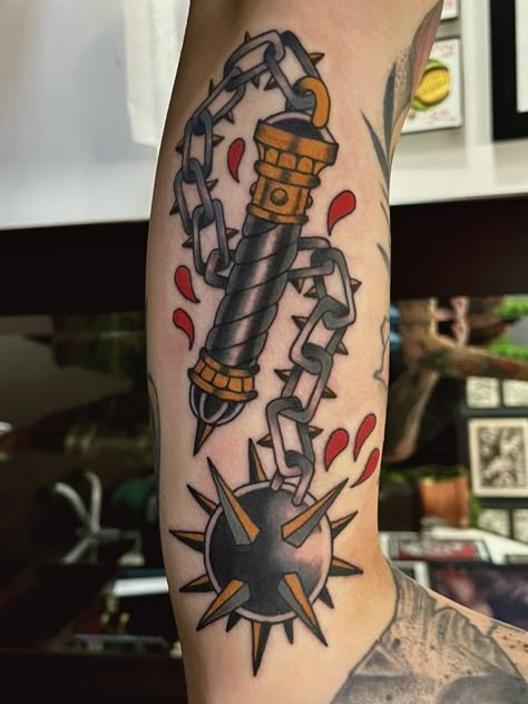 Flail Tattoo, Straight Edge Tattoo, Ojo Tattoo, Traditional Dagger Tattoo, Cover Up Tattoos For Men, Wizard Tattoo, Illusion Tattoos, Optical Illusion Tattoos, Neo Tattoo