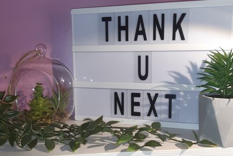 Ariana lightboard thank u, next Lightboard Ideas, Light Board Ideas, Basic Room, Light Box Quotes, Box Quotes, Light Board, Board Ideas, Light Box, Quotes