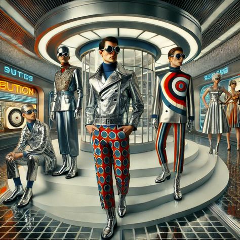 Why Sci-Fi Fans Love Retro Futurism in Fashion? – telbises Sci Fi Fashion Casual, 70s Retro Futurism, Retro Futurism Atompunk, Retro Futurism Architecture, Y2k Future, Futurism Architecture, Retro Futurism Fashion, Sci Fi Outfit, Futurism Fashion