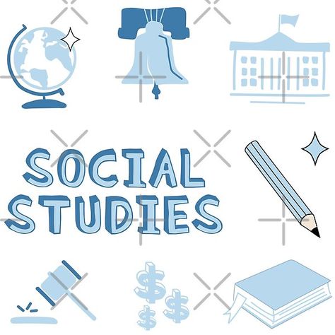 Light Blue Social Studies Subject Pack. Perfect gift for anyone heading back to School! Check out my portfolio for all the individual subject versions as I roll them out. Pencil, world globe, government building, gavel, book, liberty bell, economics, geography, civics and history. Economics Subject Stickers, School Book Covers Social Studies, Notebook Cover Ideas School Subjects, Social Studies Notebook Cover, Social Studies Cover Page Ideas, Economics Subject, Notebook Cover Ideas, School Binder Covers, Government Building