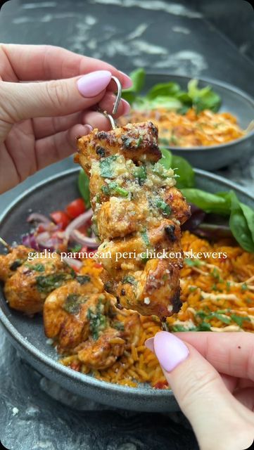 Dinner With Rice, Seasoned Chicken Breast, Parsley Butter, Seasoned Chicken, Chicken Breast Seasoning, Big Salad, Diced Chicken, Chicken Skewers, Easy Lunch