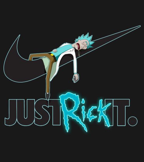 Rick and Morty x Just Rick It Rick And Morty, A Cartoon, Cartoon Character, Nike, Funny, Black