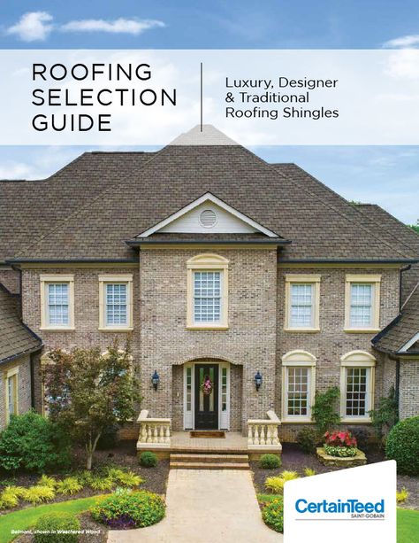 Houses With Slate Roofs, Certainteed Shingles Driftwood, Certainteed Driftwood Roof Shingles, Weatherwood Shingles, Driftwood Shingles, Certainteed Shingles, Grey Brick Houses, Roof Shingle, Slate Shingles