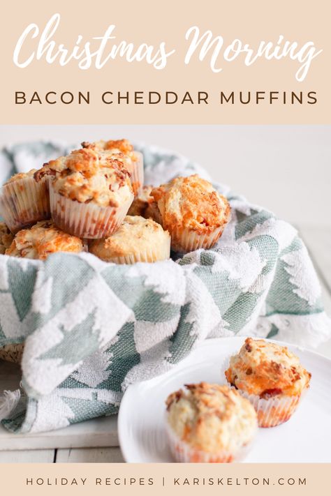 Make this a family tradition!Nothing like the smell of freshly baked Bacon Cheddar Muffins on Christmas Morning! Bacon Cheddar Muffins, Cheddar Muffins, Christmas Muffins, Bacon Muffins, Cranberry Turkey, Eggnog Cookies, Filled Muffins, Baked Bacon, Easy Holiday Recipes