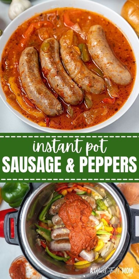 Sweet Italian Sausage Recipes, Pressure Cooking Recipes, Sausage Peppers, Instant Pot Pasta Recipe, Italian Sausage Recipes, Sweet Bell Peppers, Hot Italian Sausage, Instant Pot Pork, Best Instant Pot Recipe