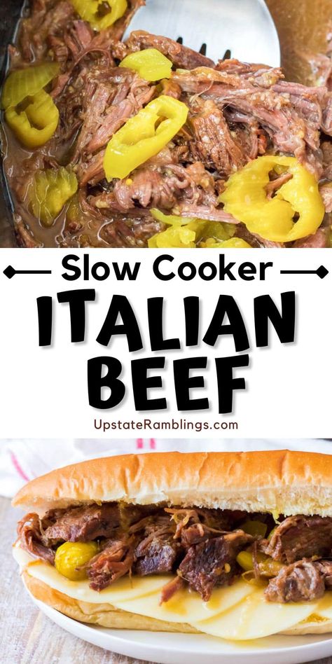 Enjoy crock pot Italian beef sandwiches with rich, savory seasonings and tender, melt-in-your-mouth beef sandwiches topped with gooey melted provolone. Slow Cooker Italian Beef Sandwiches, Crock Pot Italian Beef, Spices List, Italian Beef Sandwich, Crock Pot Italian, Italian Beef Recipes, Slow Cooker Italian, Steak Grilled, Slow Cooker Italian Beef