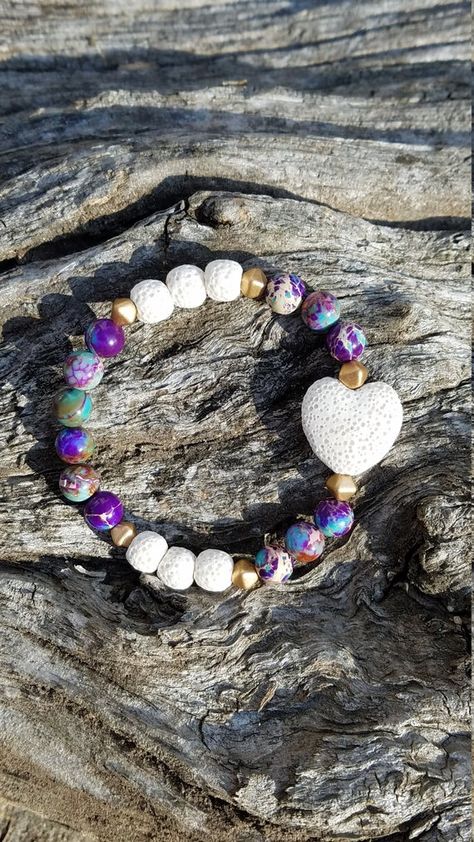 Lava Bracelet, Bracelet Heart, Lava Beads, Diffuser Bracelets, Boho Bracelet, Bracelet Boho, Lava Bead, Jasper Beads, Light Cream