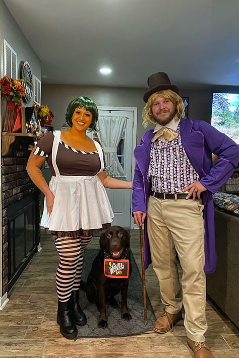 Click to shop Oompa Loompa costume for women on Amazon (and find Willy Wonka costume for men!) Willy Wonka And Oompa Loompa Costume, Oompa Loompa Costume Women, Book Character Halloween Costumes, Chocolate Factory Costume, Chocolate Costume, Carnaval Inspo, Oompa Loompa Costume, Wonka Costume, Willy Wonka Costume