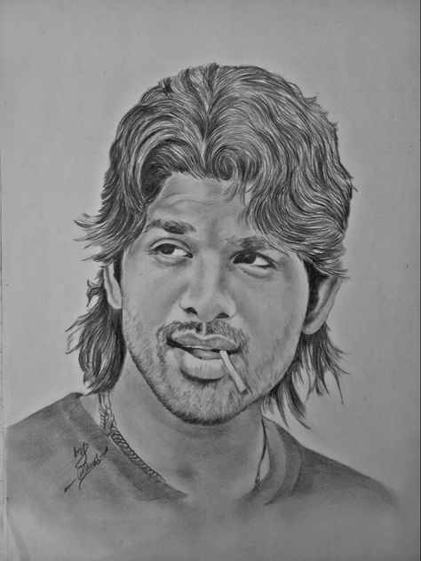 My drawing Allu Arjun Drawing Pencil, Allu Arjun Drawing, Pushpa Allu Arjun, Kgf Photos Hd, Portraits Drawing, Celebrity Portraits Drawing, Friends Illustration, Allu Arjun, Drawing Pencil