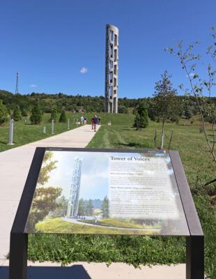 The 9/11 Flight 93 National Memorial in Shanksville, Pennsylvania. Tower of Voices. Flight 93 Memorial, Harpers Ferry West Virginia, Flight 93, Pennsylvania Travel, East Coast Travel, Learn History, Ny Trip, Harpers Ferry, Airline Flights