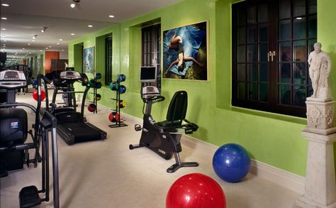 our home gym color inspiration, lime green Workout Room Colors, Gym Paint Colors, Gym Painting, Modern Home Gym Design, Home Gym Paint Colors, Small Home Gyms, Modern Home Gym, Basement Paint Colors, Gym Design Interior