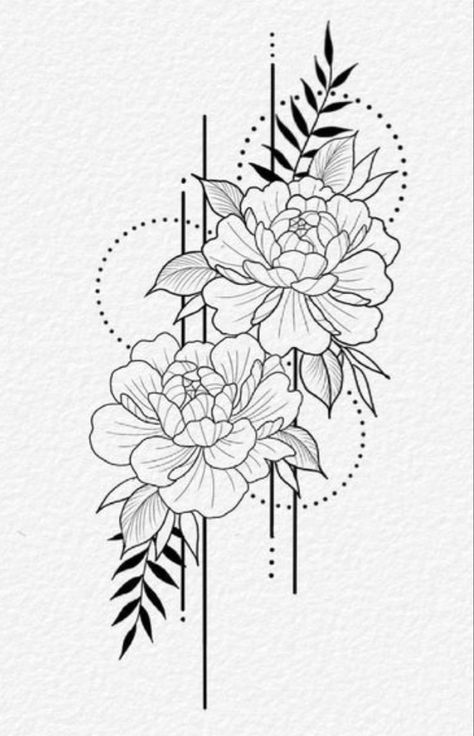 Floral Design Tattoo Geometric Shapes, Floral Geometric Tattoo Design, Flowers Geometric Tattoo, Geometric With Flowers Tattoo, Star With Flowers Tattoos, Floral Tattoo Geometric, Geometric And Floral Tattoo, Floral And Geometric Tattoo Sleeve, Geometrical Flower Tattoo