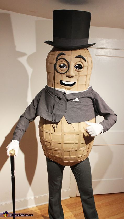 The NEW Mr. Peanut - Homemade costumes for adults Mr Peanut Costume, Peanuts Halloween Costume, Peanut Costume, Mr. Peanut, Mr Peanut, Halloween Costume Props, Costume Works, Homemade Costumes, Halloween Costume Contest