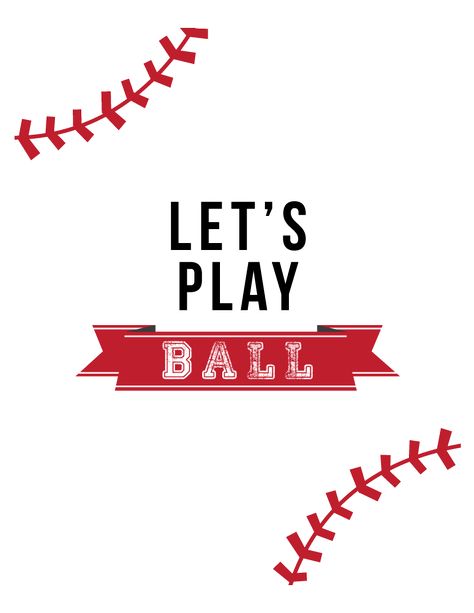 Let's-Play-Ball-Red Chicago Cubs Birthday, Baseball Printables, Sports Room Boys, Baseball Theme Birthday, Baseball Girlfriend, Baseball Diamond, Baseball Gear, Kentucky Basketball, Baseball Coach