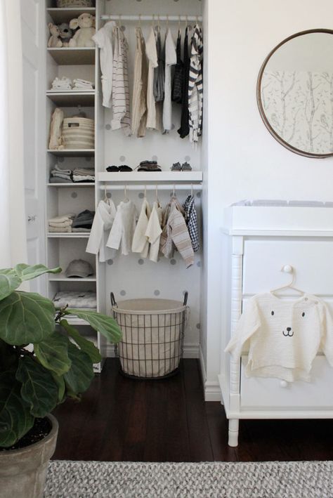 Project Nursery - Nursery Closet Organization, Baby Nursery Diy, Baby Nursery Organization, Nursery Trends, Nursery Closet, Baby Closet, White Nursery, Kid Closet, Nursery Baby Room