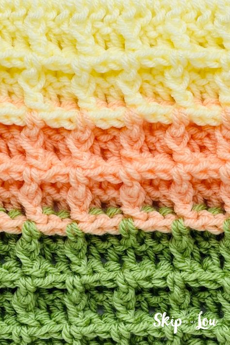 Crochet Waffle Stitch Tutorial Free Crochet Scarf Patterns, Linen Stitch Crochet, Free Crochet Scarf, Crochet Scarf Patterns, Crochet Waffle, V Stitch Crochet, Crochet Scarf For Beginners, Crochet Infinity Scarf Pattern, Crochet Cluster Stitch