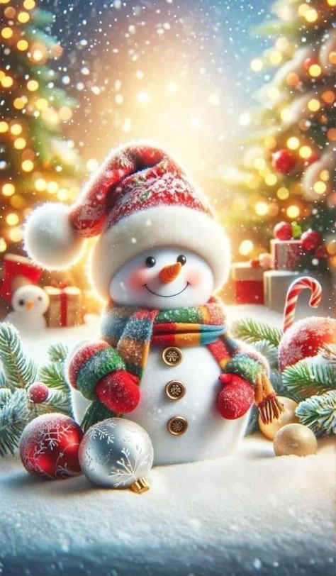 Snowman Wallpaper, Beautiful Christmas Scenes, Snowman Images, Merry Christmas Wallpaper, Christmas Phone Wallpaper, Merry Christmas Images, Unique Christmas Trees, Christmas White, Animated Christmas