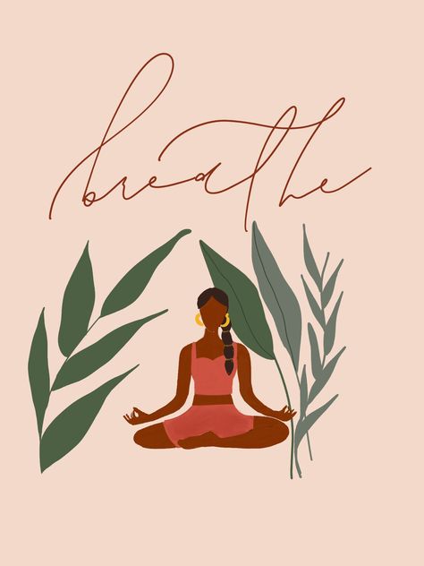 Meditation inhale exhale wallpaper graphic design black girl magic Meditation For Black Women, Black Girls Meditating, Black Yogis Aesthetic, Meditate Vision Board, Meditation Aesthetic Black Women, Meditation Graphic Design, Inhale Exhale Wallpaper, Meditation Aesthetic Wallpaper, Self Care Black Aesthetic