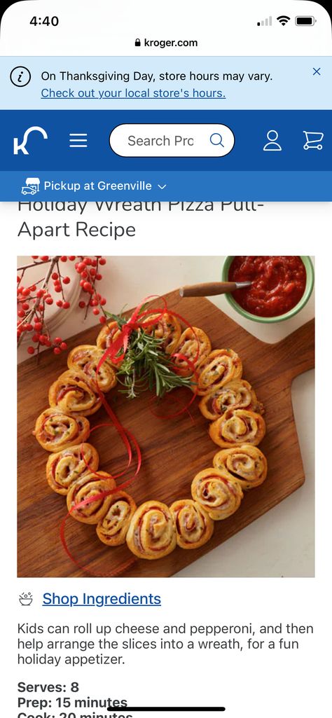 Wreath Pizza, Pull Apart Recipes, Best Holiday Appetizers, Cooking Christmas, Christmas Main Dishes, Delicious Appetizers, Holiday Appetizers, 2023 Christmas, Christmas Cooking