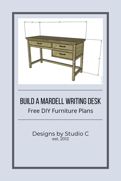 An easy to build desk with plenty of storage, in a plan suitable for all skill levels! Writing Desk Design, Free Furniture Plans, Woodworking Tutorials, Desk Plans, Beautiful Desk, Woodworking Furniture Plans, Studio C, Perfect Desk, How To Make Diy