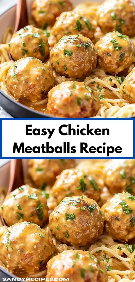 Looking for a delicious dinner idea? This Chicken Meatballs Recipe delivers mouthwatering flavor in every bite. Perfect for busy weeknights, it's a family-friendly dish that everyone will love. Chicken Meatball Pasta, Meatball Pasta Recipes, Chicken Meatballs Recipe, Healthy Meatballs, Chicken Meatball, Chicken Meatball Recipes, Meatball Pasta, Ground Chicken Recipes, Meatballs Recipe