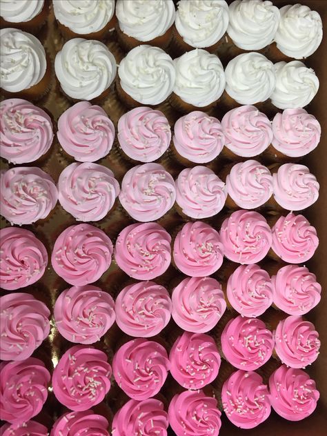 Barbie Theme Treat Table, Pink Barbie Desserts, 27 Shades Of Pink Party, Pink And White Party Ideas, Pink Sweet 16 Cupcakes, 17 Shades Of Pink Party, Barbie Party Food Table, Shades Of Pink Graduation Party, Barbie Inspired Cupcakes