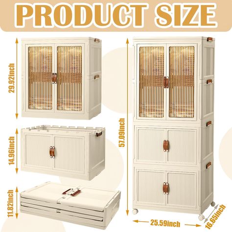 NEW ARRIVAL!! 3 Tier Portable Kids Closet Foldable Children Wardrobe Large Collapsible Clothing Storage Cabinet with Wheels now available!! Cabinet With Wheels, Portable Wardrobe, Kid Closet, Kids Closet, Clothing Storage, Storage Cabinet, Cupboard, New Arrival, Wardrobe