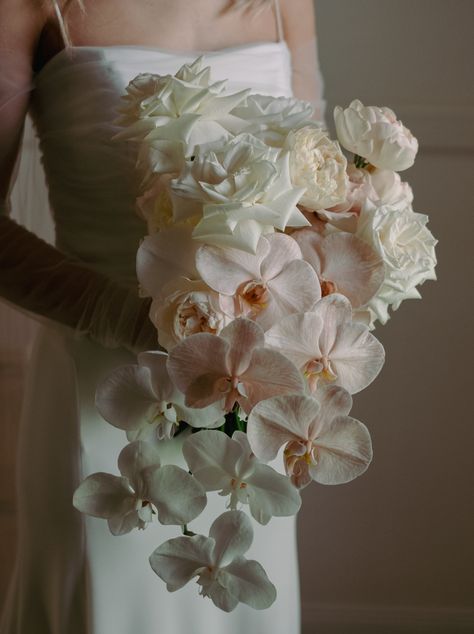 Anthurium Orchid Bouquet, Wedding Flower Orchid, White And Pink Bridal Bouquet, Wedding Bouquet With Orchids, Orchid Floral Arrangements, Wedding Hand Bouquet, White And Blush Wedding, Orchid Bridal Bouquets, Orchid Bouquet Wedding